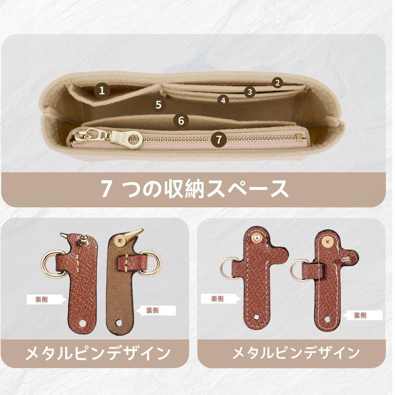 [Gastinsave] 2-Pack Wallet Strap Replacement Multi Pocket Felt Handbag Organizer