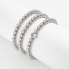 Impurain Silver Initial Cute A-Z Stretch Bead Stackable Bracelet with