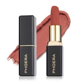 Phoera Non Transfer Lipstick Waterproof, smudge-proof and mask-proof feeling weightless Pigmented Formula Long-Lasting Lipstick That Are Mask, Water and Sweat Proof. (08 Cassie)