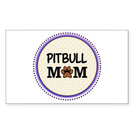 CafePress Pitbull Dog Mom Sticker Rectangle Bumper Sticker Car Decal
