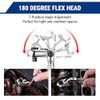 WORKPRO 1/4" Drive Stubby Ratchet, 2-In-1 Socket Wrench Flex Head