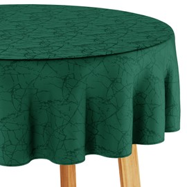 Filumi Tablecloth 120 x 160 cm Oval Dark Green Washable for Indoor Outdoor Marble Pattern Manil