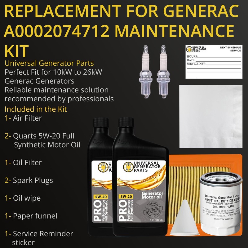 Universal Generator Parts Maintenance Kit A0002074712, 0J93230SSM Replacement Kit Is