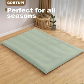 GORTUPI Floor Futon Mattress Slipcover 80"x 39"Twin Size Japanese Futon Cover Washabl Green
