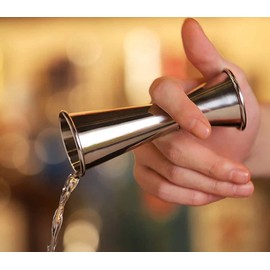 Nova [NOVA] Cocktail Jigger Spirit Dual Measure Cup, Polished Effect, Stainless Steel (Double), 25 ml / 50 ml