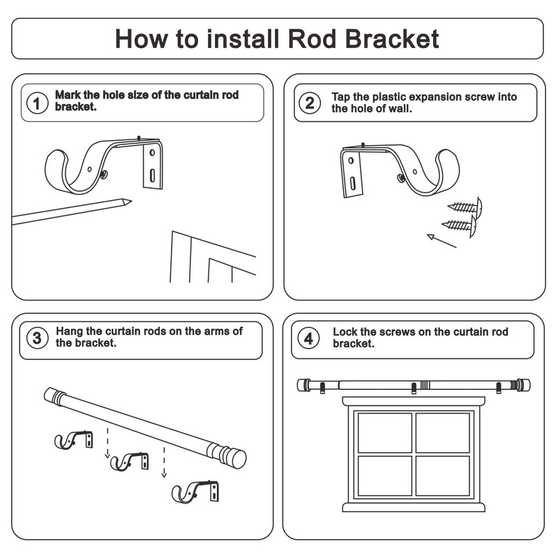 Byondeth Curtain Rods for Windows 16 to 120 Inches Adjustable