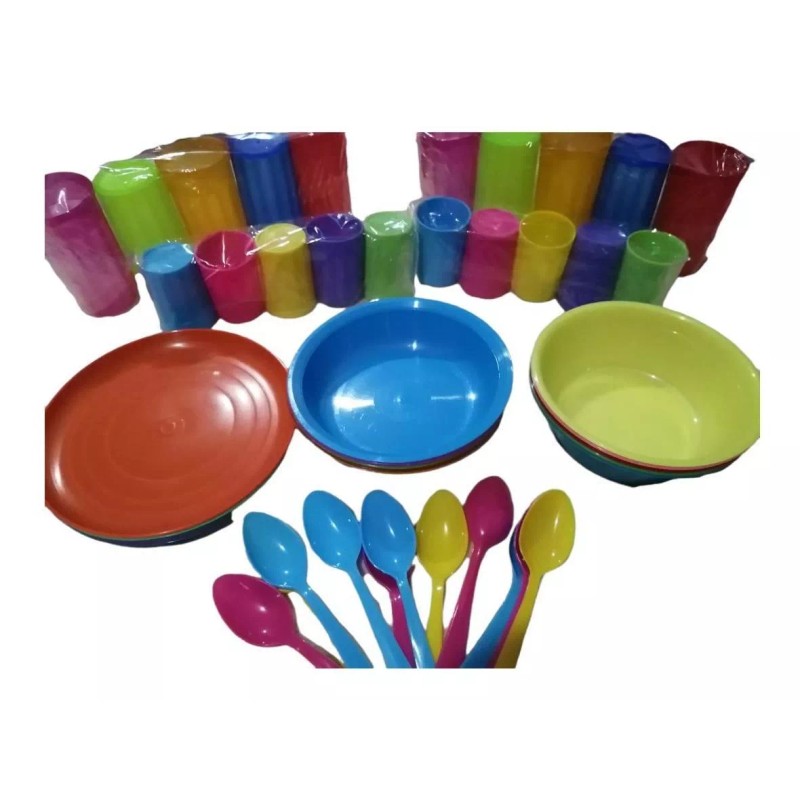 Plásticos genéricos Paquete De Platos Y Vasos De Plástico 60