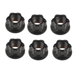 Wanyifa Titanium M6 M8 M10 M12 M14 M16 Flange Bolt Nut Bicycle Motorcycle Rear Axle Car Modification Accessories pack of 6 (M10 Pitch 1.5mm, Black)