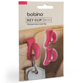 Bobino | Key Clip | Purse Key Holder | Key Hook For Bag | Key Hook For Keychain | Purse Accessories | Key Chain Hooks & Compact Key Holder | Minimalist Key Hanger | 2 Pack Rubine