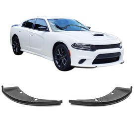 IKON MOTORSPORTS, Front Lip Protector Compatible with 2015-2023 Dodge Charger Scat Pack SRT, Matte Black Lower Lip Guard Pair