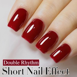 Double Rhythm Translucent Gel Polish Sheer Neutral Natural Light Milky Same Color Same Bottle 15ML Jelly UV Nail Polish Nail Art DIY at Home (Pale Burgundy-A1486)