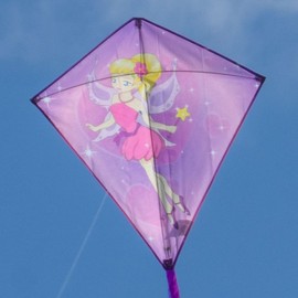 CIM Children's Kite Fantasy Eddy Single Line Kite for Children from 3 Years Dimensions 65 x 72 cm - Includes 80 m Kite String and Trailing Tails