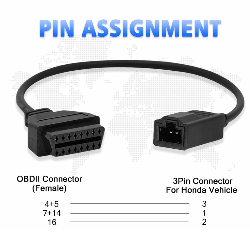 PARANNIC OBD1 to OBD2 Adapter Cable for Honda Vehicles OBD2