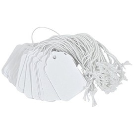 Merangue White Marking Label Tags, Strung, 1.50 x 0.94 Inches, Pack of 50 (1024-7301-00-000)