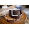 Gusti Kara Plain Leather Belt with Silver Buckle Suit Belt