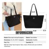 Bolso Mochila Mujer Tote Bag de Nylon Impermeable, Bolsa Negra