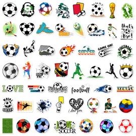 Tuyatezhi 100 Pcs Multicolor Cartoon Football Stickers, Football Modern Simplicity Stickers for Laptop, Water Bottles, Bicycle, Skateboard, Computer, Wall, Graffiti Stickers