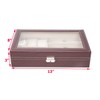 AUTOARK Leather 6 Watch Box Jewelry Case and 3 Piece