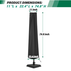 CATOTEL CATOTEL Patio Umbrella Cover Waterproof for 7 to 9Ft Outdoor Umbrellas - Protective Garden Market Parasol Cover With Zipper and Rod, Black