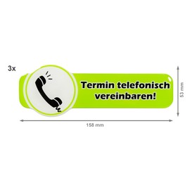 BIKE-label Sign 3D Sticker 158 x 53 mm Pack of 3 Appointment Only Telephone 900191VA