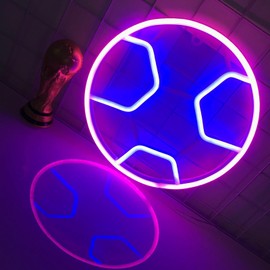 Football LED Neon Sign, Pink+Blue, USB/Battery Dual Purpose, Multi-Occasion Suitable, Living Room, Bedroom Decoration,Party Sign, Send Boys And Girls, Lovers,Club Sign, Bar Decoration