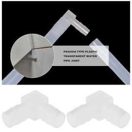 OTOTEC 10Pcs Right Angle 90 Degree Pagoda Type Outer Diameter 10mm Plastic Transparent Water Pipe Joint, Connector Adapter for Aquariums