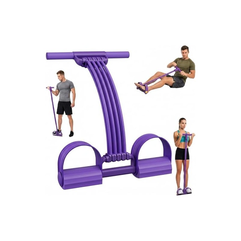 Genérico Multifunction Elastic Yoga Resistance Band with Handle,Pedal Resistance Band