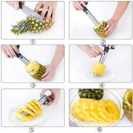TECHTONGDA Pineapple Corer Slicer Handheld Cylindrical Stainless Steel Kitchen Tool