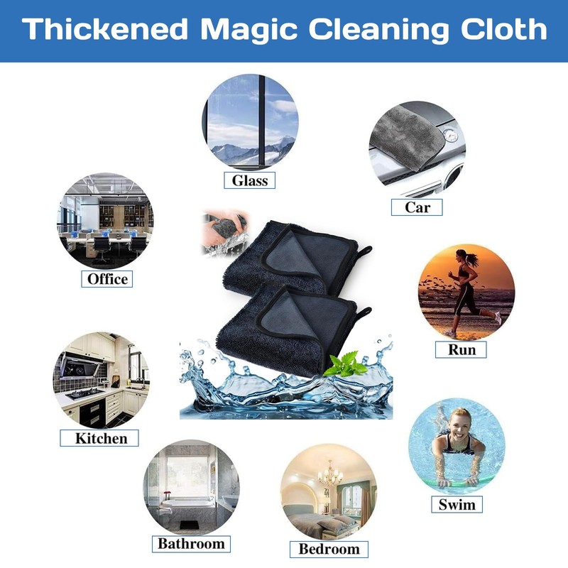 2PCS Bathroom Drying Cloth, Bathroom Cloths for Cleaning Shower Glass