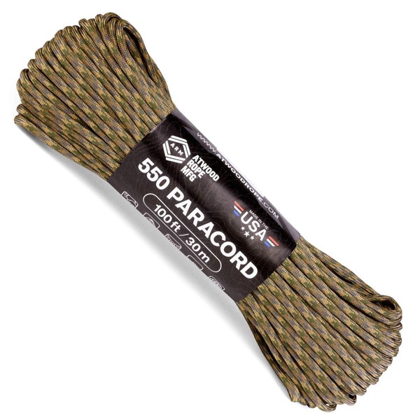 Atwood Rope MFG 550 Paracord 100 Feet 7-Strand Core Parachute Cord (M Camouflage)
