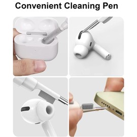 Fhtase Schutzhülle für AirPods Pro 2 2022 mit Reinigungsset, Stift und Anti-Verlust-Bändern für AirPods, weiches Silikon, mit Umhängeband, Rosa