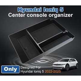 2025 Upgrade Center Console Organizer for Hyundai Ioniq 5 2022-2025 Ioniq 5 Storage Accessories with Non-Slip Liner Hyundai Ioniq 5 Center Console Organizer |Easy to Install||Keep Things Organized|