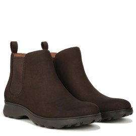 Vionic Women's Redwood Evergreen Pull Up Ankle Boot- Comfort Booties Helps Heel Pain, Plantar Fasciitis with Built-in Arch Support Chocolate Nubuck Leather 5 Medium