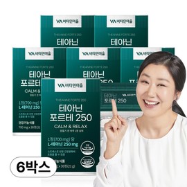 Vitamin Village Theanine Forte 250 Nutrient 21g, 6 units, 30 tablets / 비타민마을 테아닌 포르테 250 영양제 21g, 6개, 30정