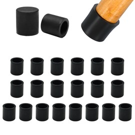 EASYEAH 1/2" (12.7mm) Silicone Chair Leg Floor Protectors, Rubber Chair Leg Caps, Non-Slip Furniture Pads Round Chair Feet Covers End Caps for Hardwood Floors, Patio & Table Foots, Black (20PCS)
