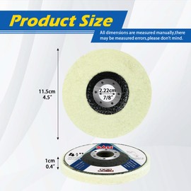 SALI 10 Pack 4.5 Inch Polishing Buffing Wool Discs,Round Wool Felt Disc Wheel Pad for Polishing Cleaning Cutting and Waxing
