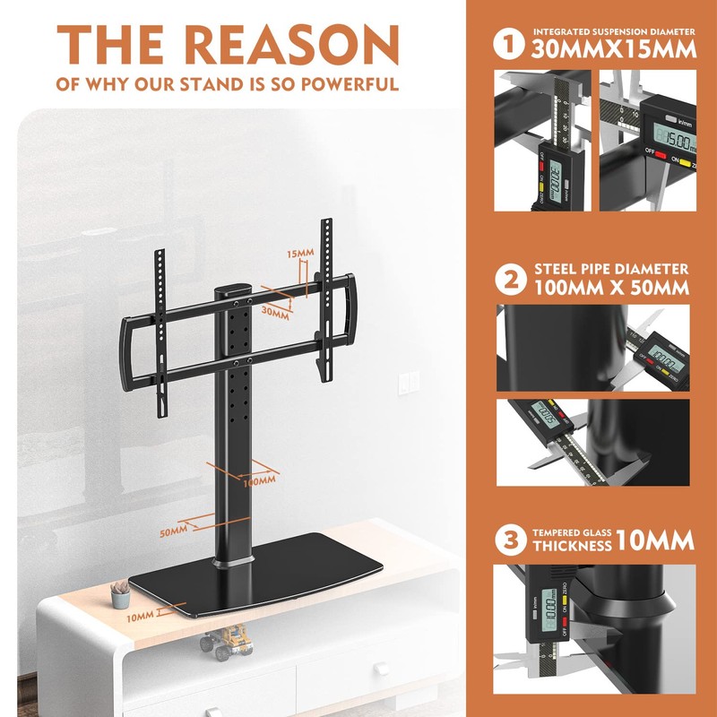 Universal TV Stand/Base Tabletop TV Stand with Wall Mount for