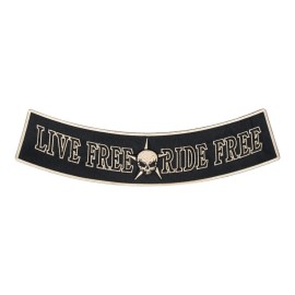 PatchStop - World's Largest Patch Store Live Free Ride Free Rocker Patch, Biker Rocker Patches - Large