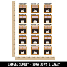 Indoor Cat in Window Temporary Tattoo Water Resistant Fake Body Art Set Collection - 15 2" Tattoos (1 Sheet)