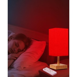 Red Light Night Light Lamp for Sleep, 670nm Red Nightlight Desk Lamp for Bedroom with Multi-Color and Brightness Options Remote Control USB Charging Elegant Design