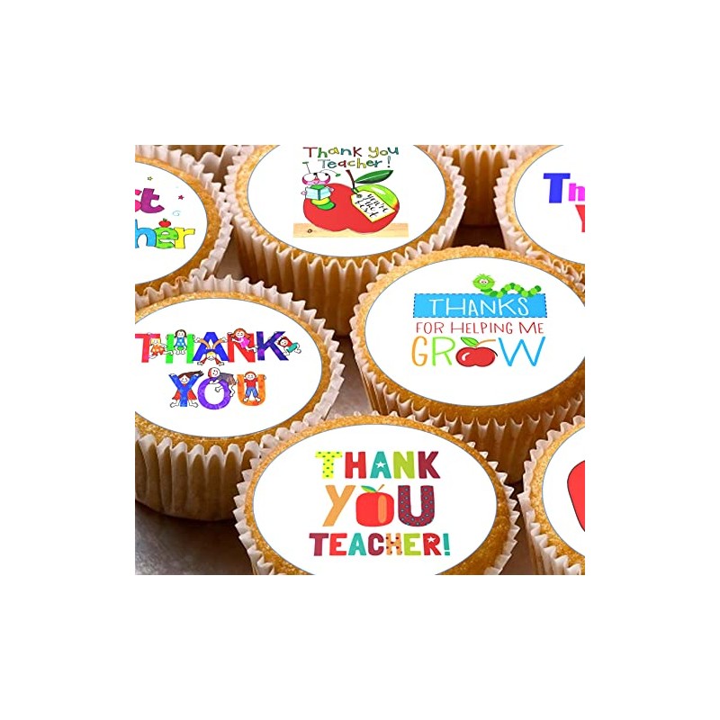 24 Teacher Thank you D2 pre-cut edible kids childrens party