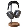 Universal Walnut Wood Headphone Stand with Storage Base