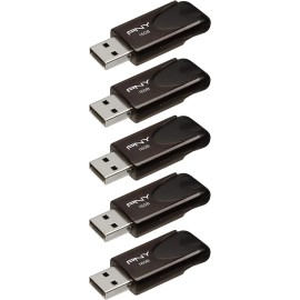 Pny 16Gb Attache 4 Usb 2.0 Flash Drive 5-Pack Personal Computers