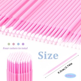 400 Stück Micro Applikatoren Pinsel, Microbrush Wimpernverlängerung, Einweg Microbürsten Wimpernbuerste für Wimpernverlängerung (Rosa/Lila/Blau/Grün)