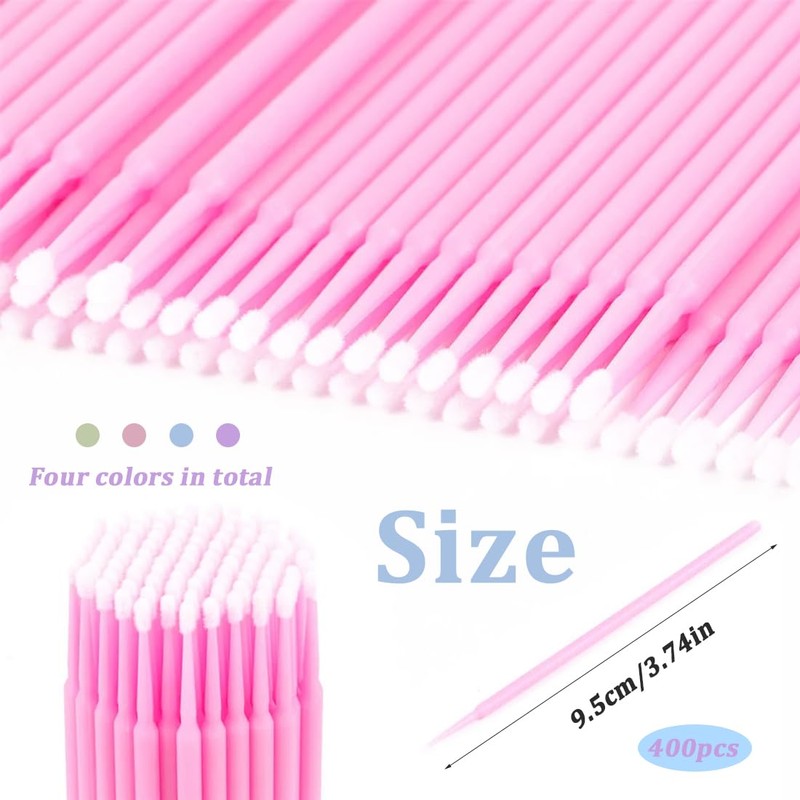 400 Stück Micro Applikatoren Pinsel, Microbrush Wimpernverlängerung, Einweg Microbürsten Wimpernbuerste