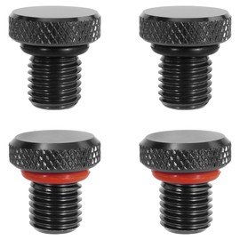 4Pcs M10x1.25 Motorcycle Mirror Hole Plugs, Universal Motorcycle Rear View Mirror Screws(2 Regular & 2 Reverse) Suitable for Most Motorcycle ATV and Bike(Black)