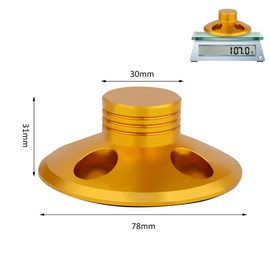 Preffair 107g Record Weight Stabilizer Aluminum Turntable LP Vinyl Disc Stabilizer with Protective Soft Pad Vibration Reducer for HiFi LP Record Player Vinyl Disc Accessories (Gold)