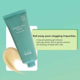 YADAH Green Tea Pure Peeling Gel 3.4 Fl Oz - pH-balanced exfoliating gel with natural cellulose to smooth and revitalize surfaces and balance moisture into the skin Scent / 야다 그린티 퓨어 필링 젤 3.4 Fl Oz - 천연 셀룰로오스가 함유된 pH 균형 각질 제거 젤로 매끄럽고 표면을 되살리며 피부까지 수분 균형을 유지합니다 Scent