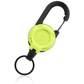 BEEL Veil Reel Key Chain, Carabiner, Extendable, Reel Type, 23.6 inches (60 cm), Wire, Outdoors, Climbing, Fishing, Commuting to Work, School, Keyring, Lightweight, Multifunctional, Convenient, yellow