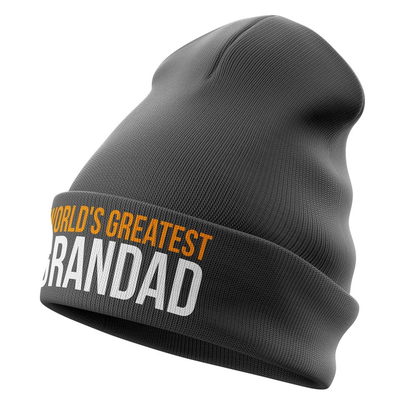 Orange Print, World's Greatest Grandad, Black, One Size